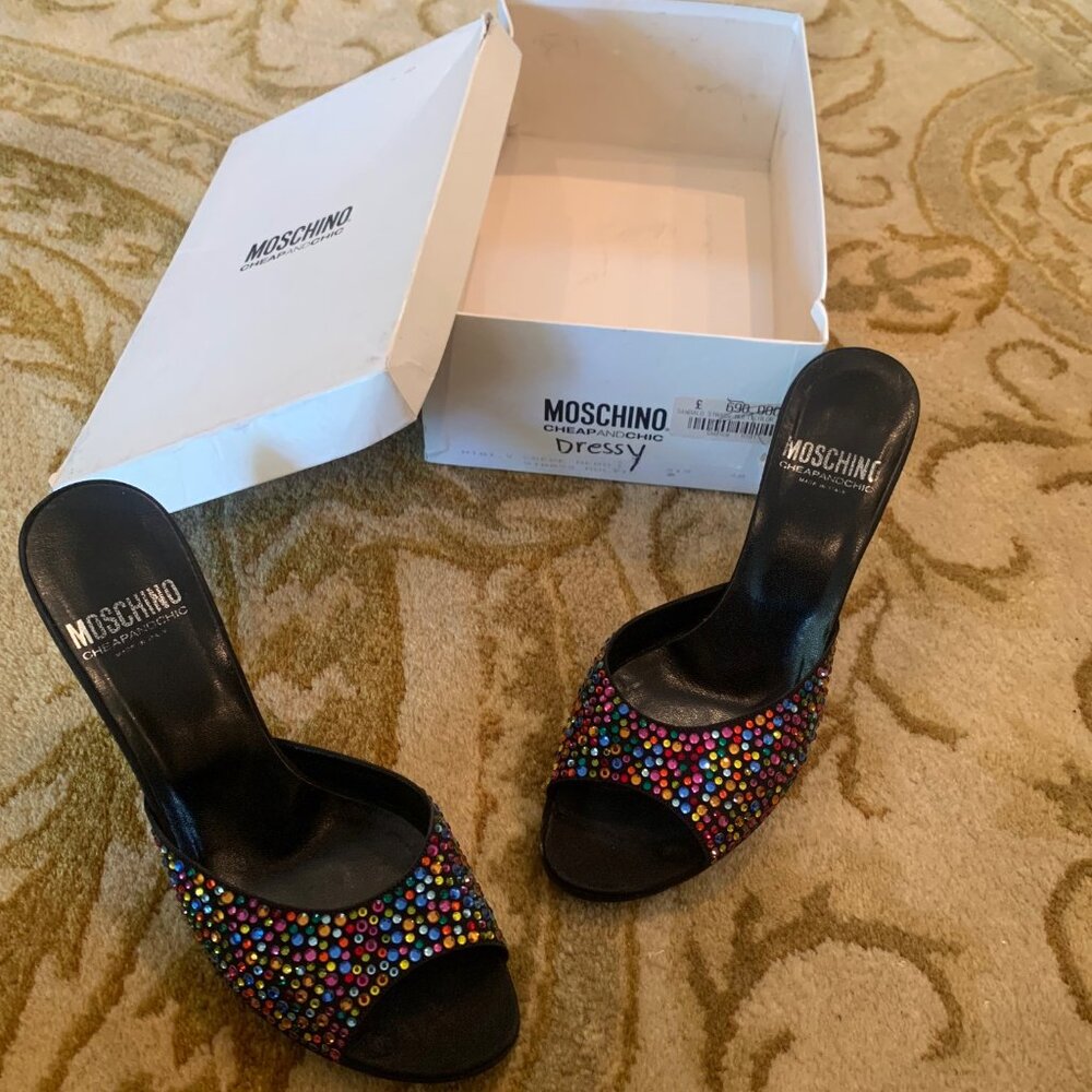 Moschino Cheapandchic glitter mules